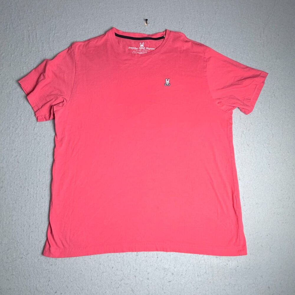 Psycho Bunny Men's Pink T Shirt Embroidered Logo Size 8 (Large) See Pics